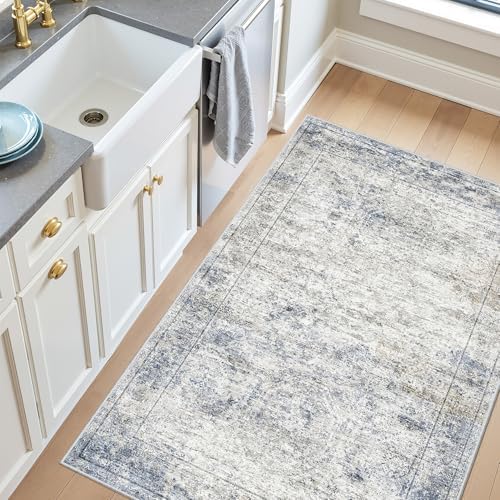 3x4 Rugs for Entryway,Washable Area Rug,Blue