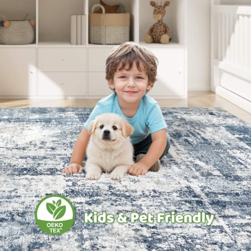 LOONGRUG 8x10 Area Rugs Washable Large Neutral Modern Living Room Rug