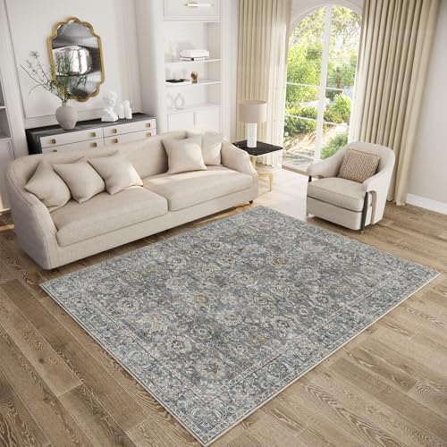 Machine Washable Rugs for Living Room: 5x7 Area Rugs for Bedroom