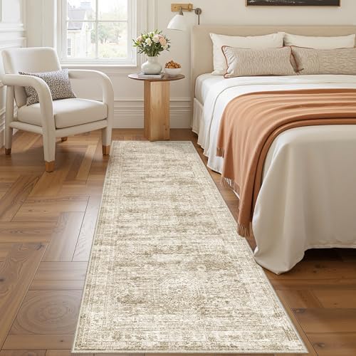 2x7 Runner Rug Non Slip,Washable Hallway Runner Rug,Brown