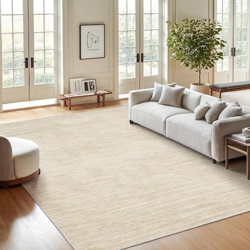 Valenrug Washable Rugs 5x7, Non Slip Large Area Rugs for Living Room, Beige