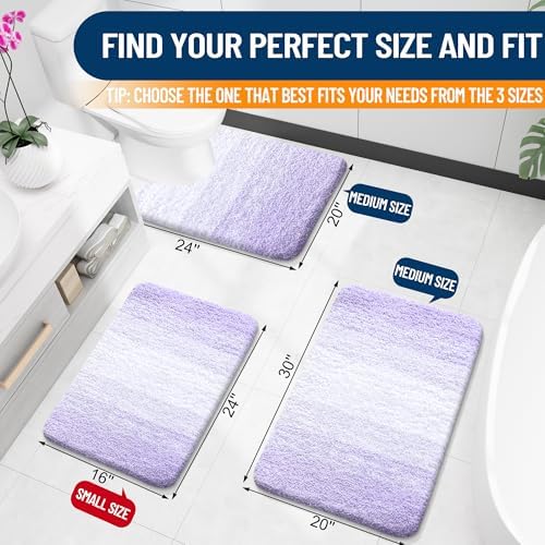 OLANLY Bathroom Runner Rug 54x24, Extra Soft Absorbent Microfiber Bath Rugs
