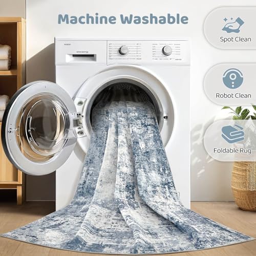 LOONGRUG 8x10 Area Rugs Washable Large Neutral Modern Living Room Rug