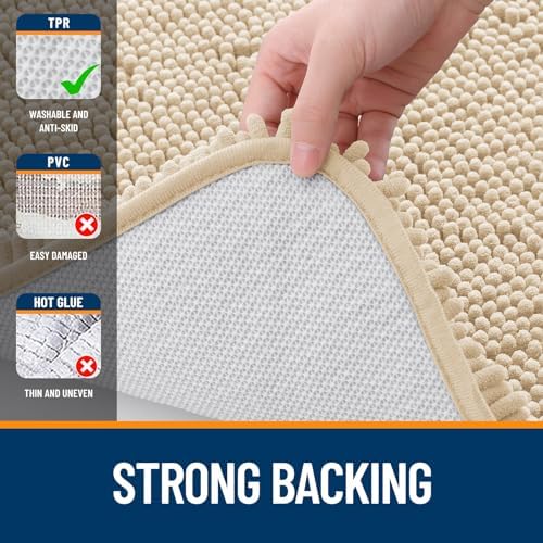 OLANLY Bathroom Runner Rugs 40x24, Extra Soft Absorbent Chenille Bath Rugs