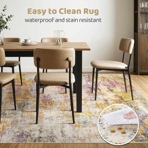 LOONGRUG 10x14 Area Rugs Washable Large Neutral Modern Living Room Rug