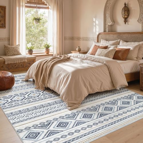 cotiled Boho 8x10 Area Rugs for Living Room: Large Moroccan Washable Rug