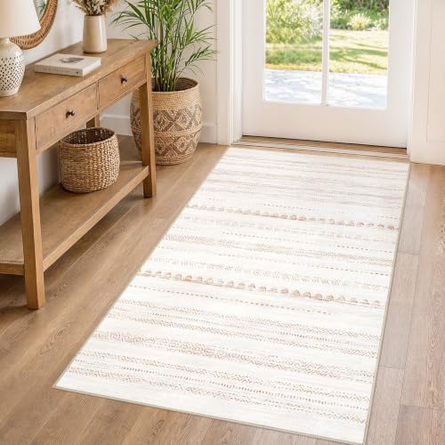 Nakagishi Boho 3x5 Area Rug Living Room Rugs Machine Washable Beige/Brown