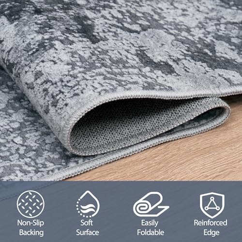 Aelenmu 6x9 Area Rugs for Living Room Washable Bedroom Dining Room Black
