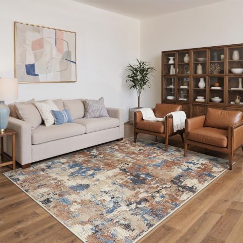 BEIMO 5x7 Area Rugs for Bedroom, Desert Blue Beige Washable Abstract Rug