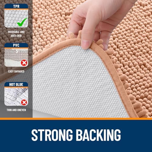 OLANLY Bathroom Runner Rugs 40x24, Extra Soft Absorbent Chenille Bath Rugs