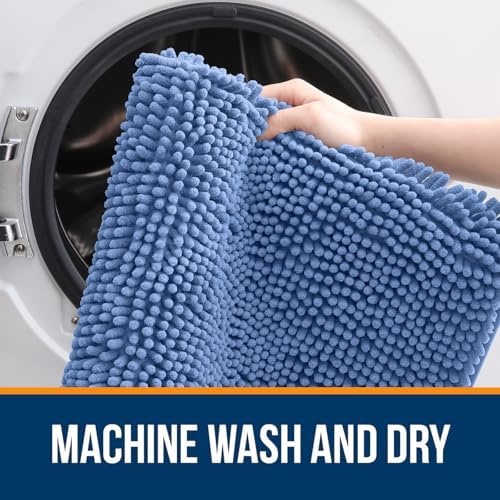 OLANLY Bathroom Runner Rugs 47x20, Extra Soft Absorbent Chenille Bath Rugs