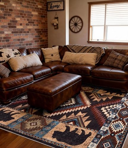 YIHOUSE 6x9 Western Cabin Area Rugs for Living Room