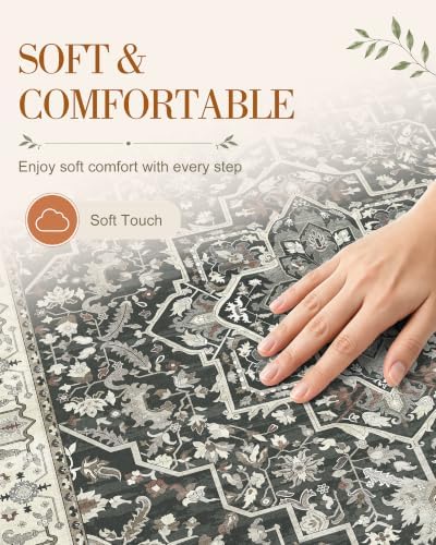 OLANLY 3x5 Washable Accent Rug, Soft Non Slip Carpet for Entryway Bedside