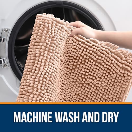 OLANLY Bathroom Runner Rugs 40x24, Extra Soft Absorbent Chenille Bath Rugs