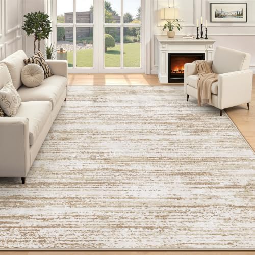 Area Rug 5x7 Living Room Rugs: Washable Modern Rug Non-Slip Soft Rugs Stain Resistant Printed Rug Indoor Carpet for Bedroom Kitchen Dining Room Nursery Home(Brown, 5'x7')