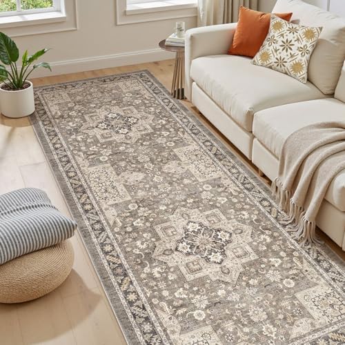cotiled 3x10 Hallway Runner Rug for Entryway, Non-Slip Vintage, Brown