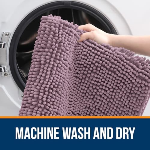 OLANLY Large Bathroom Rugs 59x35, Extra Soft Absorbent Chenille Bath Rugs