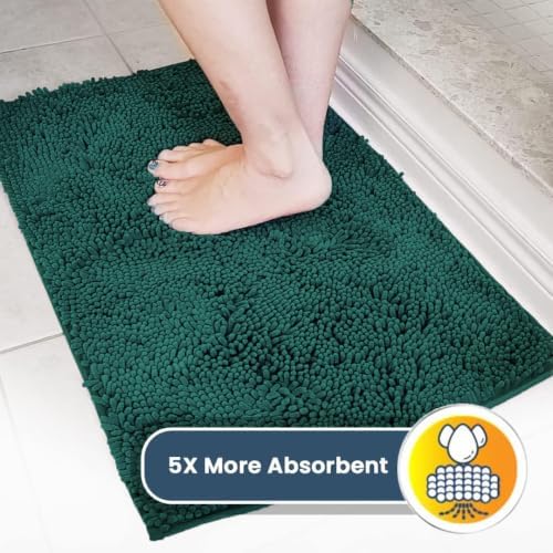 Muddy Mat® | Super Absorbent Door Mat Indoor, Microfiber Quick Dry Chenille Entryway Rug, Non-Slip Front Door Mat, Indoor Mats for Entryway, Machine Washable Pet Rug, Deep Teal 30" x 48"