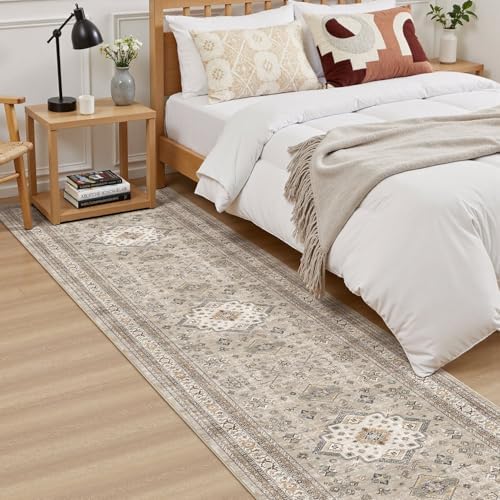 cotiled 2x6 Hallway Runner Rug for Entryway, Non-Slip Vintage, Beige