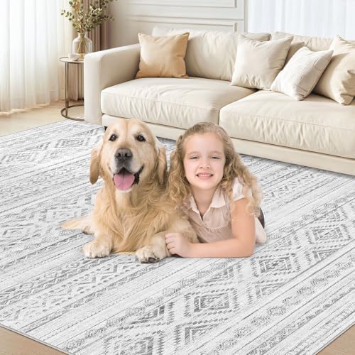 cotiled Boho 10x14 Area Rug for Living Room: Large Moroccan Washable Rug