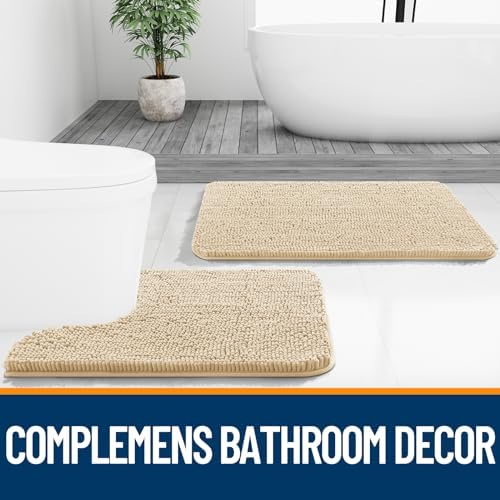 OLANLY Bathroom Runner Rugs 40x24, Extra Soft Absorbent Chenille Bath Rugs