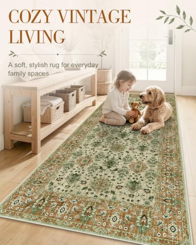 OLANLY 8x10 Washable Area Rug, Soft Non Slip Carpet for Bedroom Living Room