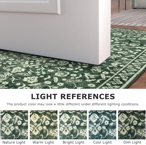 Washable Vintage 3x8 Runner Rug Non Slip Runners for Hallway