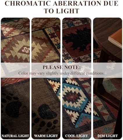 YIHOUSE 8x10 Rustic Cabin Area Rugs for Living Room, Brown