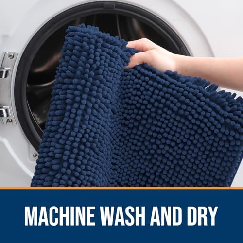 OLANLY Dog Door Mat for Muddy Paws 70x35, Super Absorbent Chenille Mud Mat