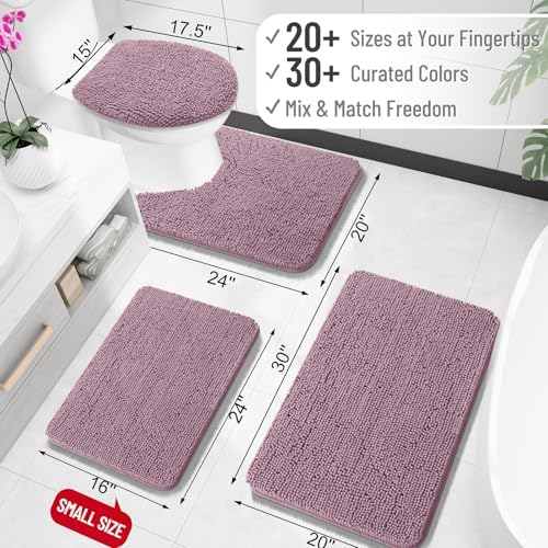 OLANLY Large Bathroom Rugs 59x35, Extra Soft Absorbent Chenille Bath Rugs