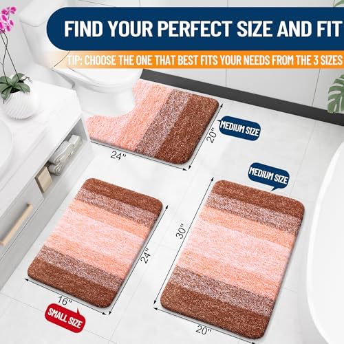 OLANLY Bathroom Runner Rug 44x20, Extra Soft Absorbent Microfiber Bath Rugs