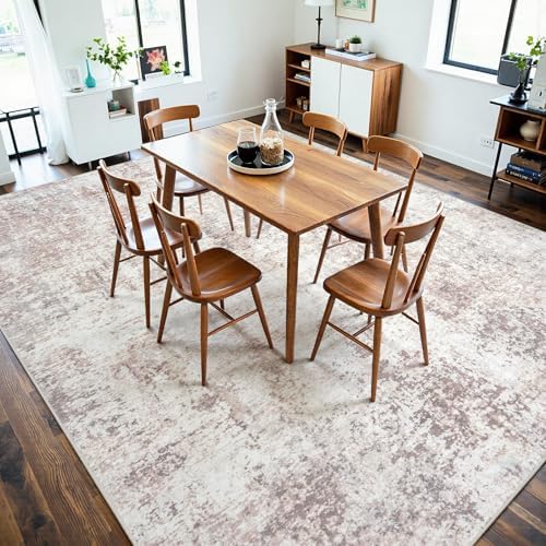 10x14 Area Rugs for Living Room Large Washable Abstract Rug Beige Grey