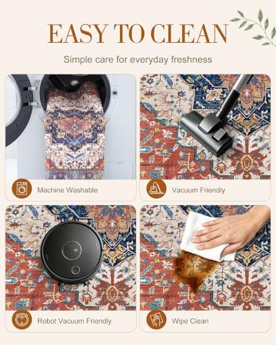 OLANLY 2'6"x14' Washable Runner Rug, Non Slip Carpet for Hallway Kitchen