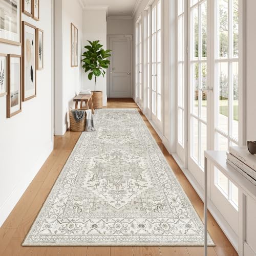 Runner Rug 2'x10' Washable Hallway Runner Rug Beige Kitchen Entryway Carpet