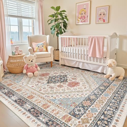 zesthome Colorful Nursery Rugs for Girls Room-5x7 Area Rugs for Living Room