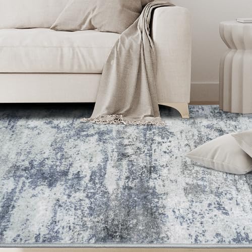 Aelenmu 10x14 Area Rugs for Living Room Washable Dining Room Blue Grey
