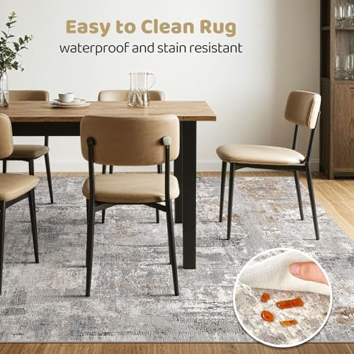 LOONGRUG 8x10 Area Rugs Washable Large Neutral Modern Living Room Rug