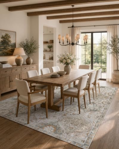 Lahome Green Rugs for Living Room, Farmhouse 8x10 Rugs Under Dining Table
