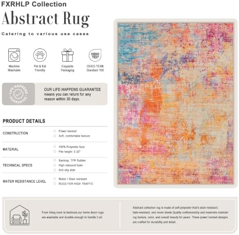 Area Rug Living Room: 3x5 Modern Washable Soft Carpet Galaxy Haze