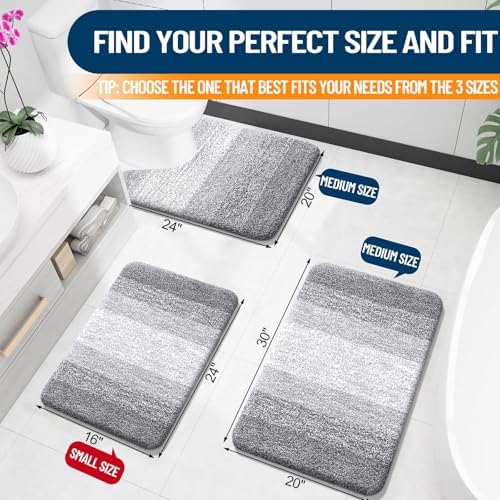 OLANLY Bathroom Runner Rug 40x24, Extra Soft Absorbent Microfiber Bath Rugs