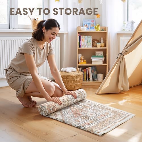 zesthome 2'6 x 10' Runner Rug Non Slip,Washable Kitchen Rugs,Orange