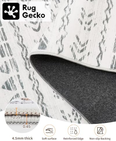 Miukiki 3x8 Washable Runner Rug Hallway Soft Non Slip Indoor Rug Grey