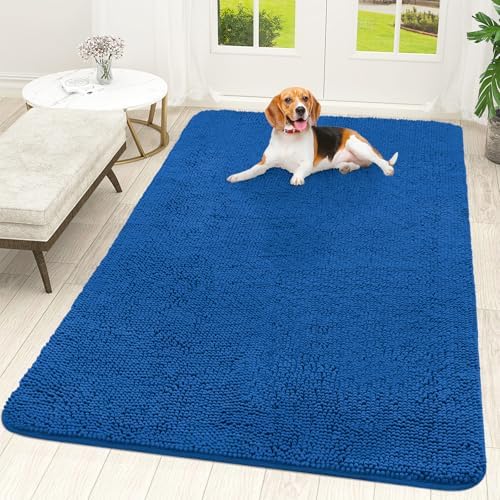 OLANLY Dog Door Mat for Muddy Paws 70x46, Super Absorbent Chenille Mud Mat