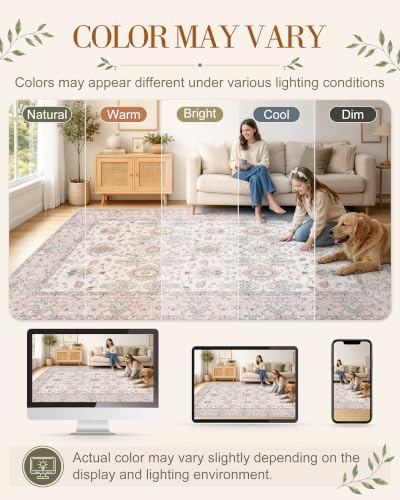 OLANLY 3x5 Washable Accent Rug, Soft Non Slip Carpet for Entryway Bedside