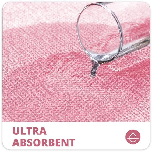 Bath Mat,Ultra Thin Bathroom Rugs,Rubber Bath Mats for Bathroom,No Slip Bath Rugs,Quick Dry,Machine Washable,Low Pile,Absorbent,Shower Outside,Sink,Home Decor Accessories.Pink,1'5"x2'3"(17x27inch)