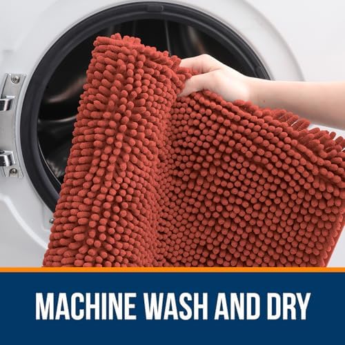 OLANLY Bathroom Runner Rugs 70x24, Extra Soft Absorbent Chenille Bath Rugs