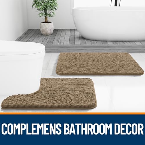 OLANLY Bathroom Runner Rugs 59x24, Extra Soft Absorbent Chenille Bath Rugs