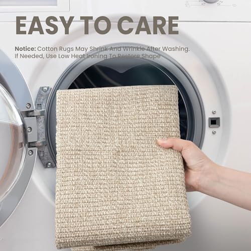 EARTHALL Washable Runner Rug, Non Slip Hallway Runner, 2x12 Ft, Sand/Beige