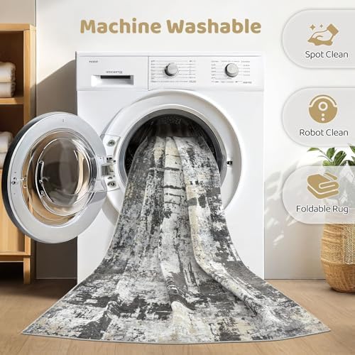LOONGRUG 8x10 Area Rugs Washable Large Neutral Modern Living Room Rug