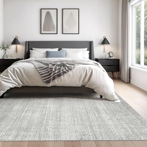 Valenrug 9x12 Area Rug Non Slip, Large Washable Rugs for Living Room Grey
